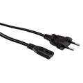 VALUE Netzkabel Euro-Flachstecker auf C7 2polig schwarz 1 m für Kleingerätedose