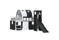 vidaXL Kinderloftbett Weiß und Schwarz 90 x 200 cm Metall (1-tlg)