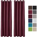 Beautissu Amelie TO Vorhang mit Öse 140x245cm Bordeaux 2tlg