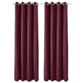 Beautissu 2er Set Thermovorhang Gardine Bordeaux Amelie TO, 140x245cm - Rot