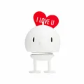 Hoptimist Dekofigur Love Bumble M White, Wackelfigur mit Herz, Kunststoff, 12 cm