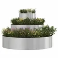 vidaXL Garten-Pflanzgefäß Silber 90 x 90 x 20 cm Edelstahl, Garten und Terrasse, moderner runder Blumentopf, langlebige Metalltopf, Stahl, Gartenpflege, Outdoor-Deko
