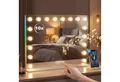 HOMCOM Schminkspiegel Touch-Schalter Tischmontage (Kosmetikspiegel, 1-St., Spiegel mit LED, RGB, Bluetooth, 10x Vergrößerung), 18 LED, RGB-Licht, Bluetooth, 10x Vergrößerung