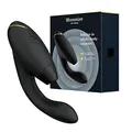 Womanizer Duo 2 Klitoris-Sauger für Frauen - Rabbit Vibrator Sextoy für Klitoris und G-Punkt Stimulation - Smart Silence - Druckwellenvibrator mit 14 Intensitätsstufen - Wasserdicht - Schwarz