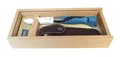 OPINEL Kindermesser Outdoor Junior mit Wunschgravur auf der Klinge (Blau, in Geschenkbox)