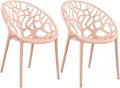 CLP 2er Set Gartenstühle Hope Kunststoff I Stapelstühle wetterfest und UV-beständig I Outdoorstühle pflegeleicht I Sessel für draußen, Farbe:rosa