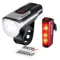 Sigma LED Fahrradlicht Set Aura 80 und Blaze | StVZO zugelassenes, akkubetriebenes Vorderlicht und Rücklicht mit Bremsfunktion | wetterfestes, wiederaufladbares Beleuchtungsset