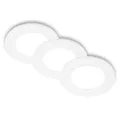BRILONER - 3er Set LED Einbaustrahler 230V flach, neutralweißes Licht, je 3W 330lm, LED Spot, Deckenspots, Spots 230V, Einbauleuchten, Einbauspots, Deckenstrahler, 68mm, 90x28mm (DxH), Weiß