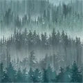 TADESSI Fototapete Wald–Optik M1–No.11586 Fototapete Blau Grau Petrol – Tapete Landschaft Wohnzimmer Schlafzimmer Küche