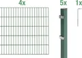 Alberts Doppelstabmatten Zaun, Höhe 120 cm, Länge 8 m, Zaun-Komplettset zum Einbetonieren, grün, Pfosten 60x40 mm