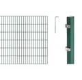 Alberts 650193 Doppelstabmattenzaun als 10 tlg. Zaun-Komplettset | verschiedene Längen und Höhen | kunststoffbeschichtet, grün | Höhe 120 cm | Länge 8 m
