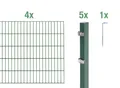 Alberts Doppelstabmattenzaun 10 tlg. Zaunkomplettset grün Höhe 120cm Länge 8m
