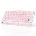 GravaStar Mercury K1 Mechanische Tastatur mit Aluminiumrahmen, 75% Wireless Gaming Tastatur Hot Swap Custom Keyboard mit Knopf,Gasket,RGB Tri-Mode Tastatur,PBT-Tastenkappen, 8000mAh - Farbverlauf Rosa