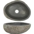 vidaXL Waschbecken Flussstein Oval 29-38 x 24-31 cm 146212