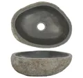 vidaXL Aufsatzwaschbecken vidaXL Waschbecken Flussstein Oval (29-38)x(24-31) cm