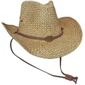 Fox Outdoor Strohhut mit Kinnband Westernhut Cowboyhut hellbraun Square Dance