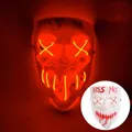 TK Gruppe Verkleidungsmaske LED Horror Maske inspiriert von Purge – mit 3 Leuchtmodi, (Packung), Steubar - drei Lichteffekten