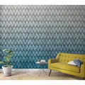 Marburg Vliestapete Grafisch 3D-Muster Grau-Blau 270 cm x 159 cm FSC
