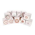Frau WUNDERVoll® DIY Adventskalender Vorfreude zum Befüllen,Faltschachteln rosegold Sterne 7x7x7cm(gefaltet),XL Ziffern rosegold/Weihnachten,Aufkleber,Würfelbox,Schachteln