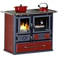 La Nordica-Extraflame Holzherd "Rosa", Kacheln, 6,5 kW, Dauerbrand geeignet - grau