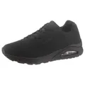 Skechers Uno - Stand on Air Sneaker, Freizeitschuh, Halbschuh, Schnürschuh mit extra Dämpfung schwarz 44 EU