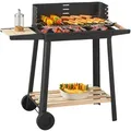 casa.pro Grillwagen, Schwarz, Metall, 86x78x30 cm, Grills & Outdoor-Küchen, Holzkohlegrills