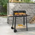 Grillwagen 'Ari' 78x86x30cm Schwarz/Bambus - Schwarz