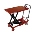 HOLZMANN-MASCHINEN Scheren-Hubtischwagen, max. Tragfähigkeit: 150 kg, Gabellänge x Gabelweite: 74 x 50 - rot