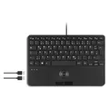 Perixx PERIBOARD-526 H DE, Kabelgebundene Mini-USB-Tastatur mit Trackball - Scherentasten - 2 USB-Hu (DE, Kabelgebunden) (PERIBOARD-526 H DE)