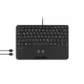 Perixx® PERIBOARD-526 H DE, Kabelgebundene Mini-USB-Tastatur, Trackball, USB Hub