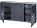 94090 Werkzeugschrank H600xB1200xT190mm hammerschlagsilber anthrazit 3 Lochrück
