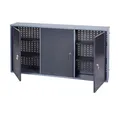 Werkzeugschrank H600xB1200xT200mm silber anth.3 Lochrückwände,3 Türen Noname