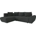 MIRJAN24 Ecksofa Forrest, mit Schlaffunktion und Bettkasten, L-Form Sofa (Velo 636, Ecksofa: Links) - Schwarz