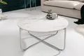 riess-ambiente Couchtisch NOBLE Ø65cm weiß / silber (Einzelartikel, 1-St), Wohnzimmer · rund · abnehmbare Marmor-Tischplatte · Metall · handmade