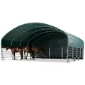 Weidezelt 8x8 m PVC Plane 2300 Newton - für Erduntergrund - vorn offen - grün - Grün