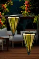 Solar Hängelampen 2er Set LED Außenleuchte in Rattan-Optik mit warmweißem Flackerlicht Solarbetrieben, Solarlampen hängend Wetterfest & kabellos für Garten, Balkon & Terrasse
