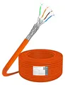 Cat7 Verlegekabel Installationskabel 25m Netzwerkkabel 10 Gbit 1000 Mhz Datenkabel S/FTP AWG23 PIMF Halogenfrei Simplex orange