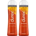 durex Gleitgel Play Wärmend (2 x 100ml), Spar-Pack, 2-tlg., Fettfrei weiß