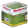 fischer GB GREEN 10 - Gasbetondübel aus min. 50% nachwachsenden Rohstoffen zum Befestigen von Briefkastenanlagen, Elektroinstallationen in Porenbeton - 18 Stück - Art.-Nr. 524871, grün