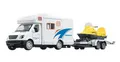 Toi-Toys Modellbus WOHNMOBIL mit Anhänger & Schneemobil Rückzug Camper 46, Modellauto Wohnwagen Modellbus Modell Auto Spielzeugauto Geschenk