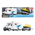 Toi-toys Metall-Camper mit Anhänger und Schneemobil