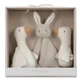 Little Dutch Geschenkset Baby 3-teilig (Schmusetuch, Greifling, Stofftier aus Strick) ideal zur Geburt beige - Newborn Naturals beige