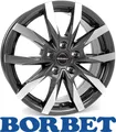 4x Borbet CW5 6,0X16 5/130 ET68 Mistral Anthracite Glossy Polished