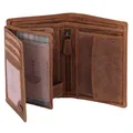 Benthill Geldbörse Herren Leder - Echtleder Geldbeutel mit RFID-Schutz - Slim Portemonnaie für Männer - Echtem Vintage Leder, Farbe:Brown - Tan (H)