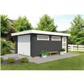 Lasita Garage Canberra Set mit Schwingtor 360 cm x 540 cm Carbongrau