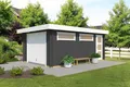 Garage Pultdach 44 mm Canberra mit Schwingtor grau 422x600 cm Lasita