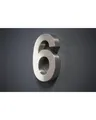 Steelboxx Briefkasten Hausnummer Premium Edelstahl in 3D Design Arial H20cmxT3cm V2A (Nr.6) (inkl. Montagematerial, 1-St), Material: V2A Edelstahl rostfrei - Optik: matt gebürstet