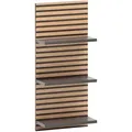 Stylife Badezimmerregal Katta, Anthrazit, Eiche, Holzwerkstoff, 3 Fächer, 30.3x70.2x17.5 cm, Made in Germany, hängend, Beimöbel erhältlich, Badezimmer, Badezimmerregale, Badregale