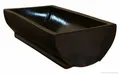KERAZO 50L Futtertrog 35×100×21cm – schwere Schweinetrog aus Steinzeug, braun