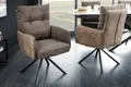riess-ambiente Polsterstuhl BIG GEORGE taupe/schwarz– Samt & Strukturstoff, mit Federkern (Einzelartikel, 1 St), inkl. Armlehnen, Metall-Füße und 360° drehbar – ideal fürs Esszimmer